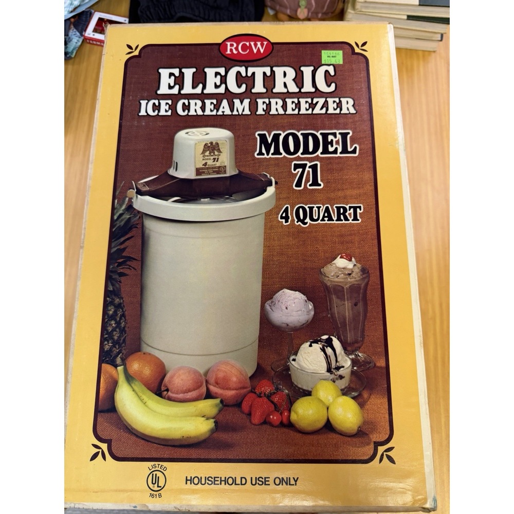 Vintage Richmond Cedar Works Model 71 Ice Cream Maker Box Manual New 4 Quart